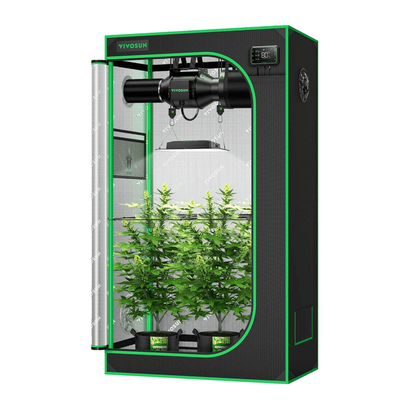 VIVOSUN Smart Growbox Komplettset 90x50x160cm mit AeroLight SE 100W und E42A Controller