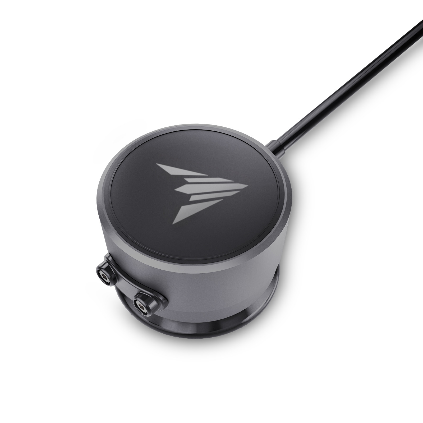 Runder AC Infinity Wassersensor mit Anschlusskabel, Saugnapf und Kontakten zur Erkennung von Flüssigkeiten und Leckagen