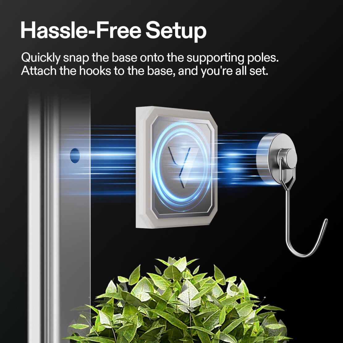 VIVOSUN Zusatzsockel und Magnethaken für VGrow Smart – 4er Set
