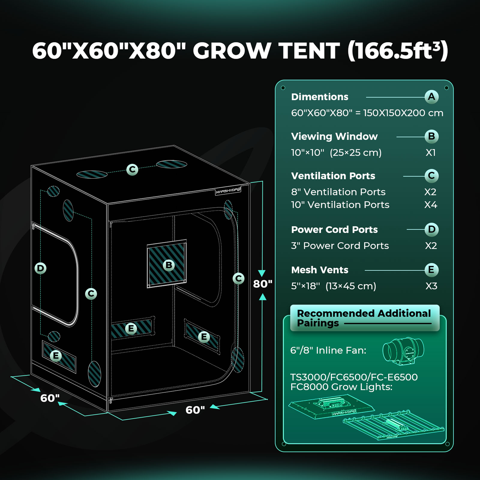 Mars Hydro Growbox 150x150x200 cm
