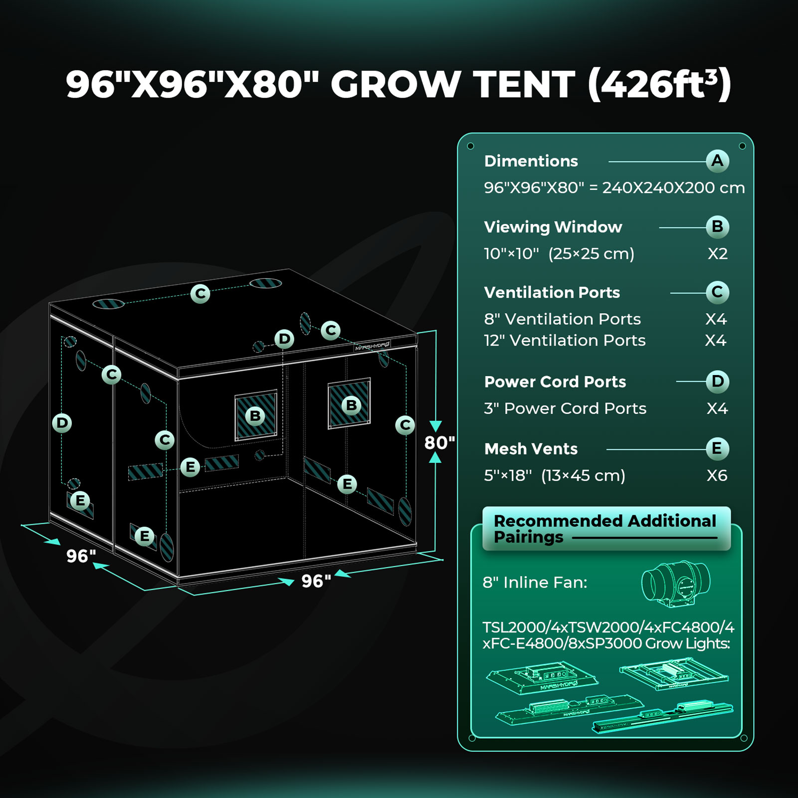 Mars Hydro Growbox 240x240x200 cm