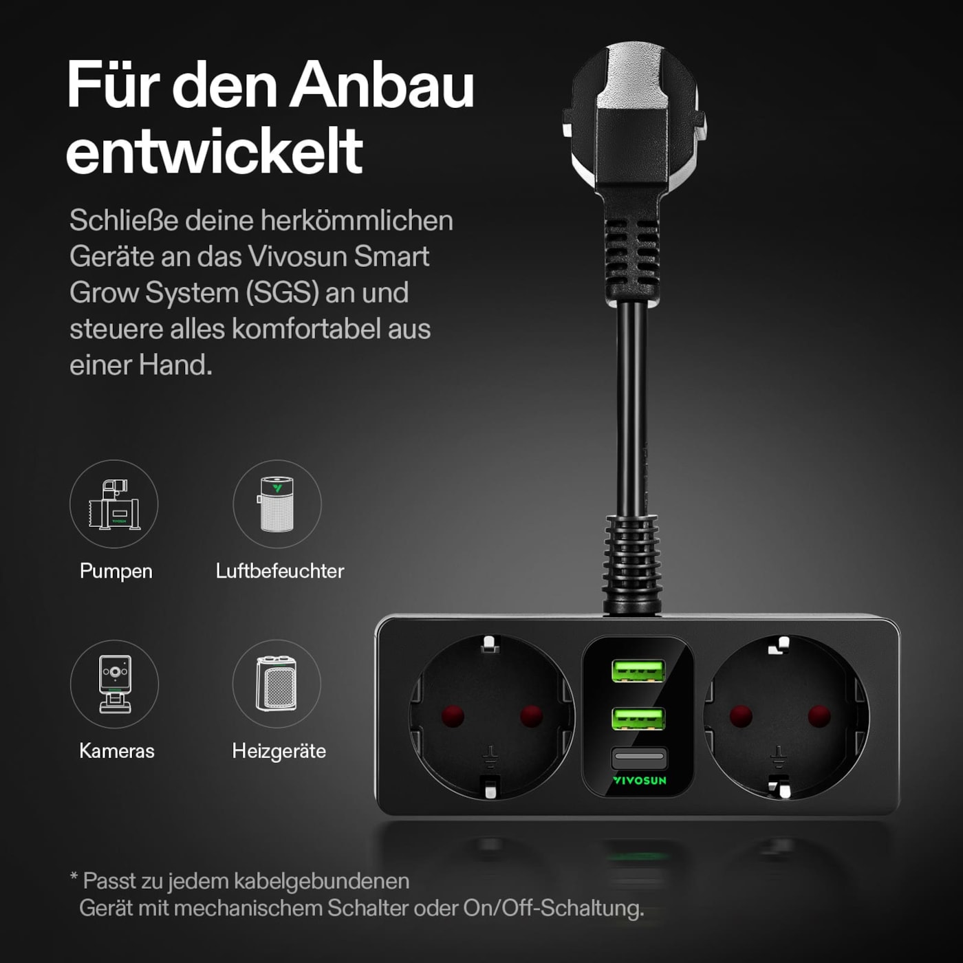 VIVOSUN GrowHub Outlet Controller A22 mit Temperatur- und Feuchtigkeitssensor