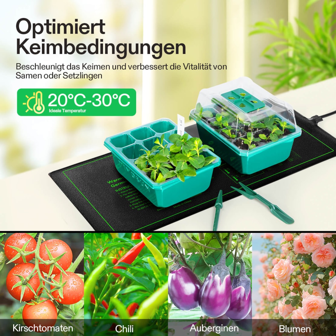 VIVOSUN Heizmatte 25,4 × 52,9 cm 2er-Pack 20 W