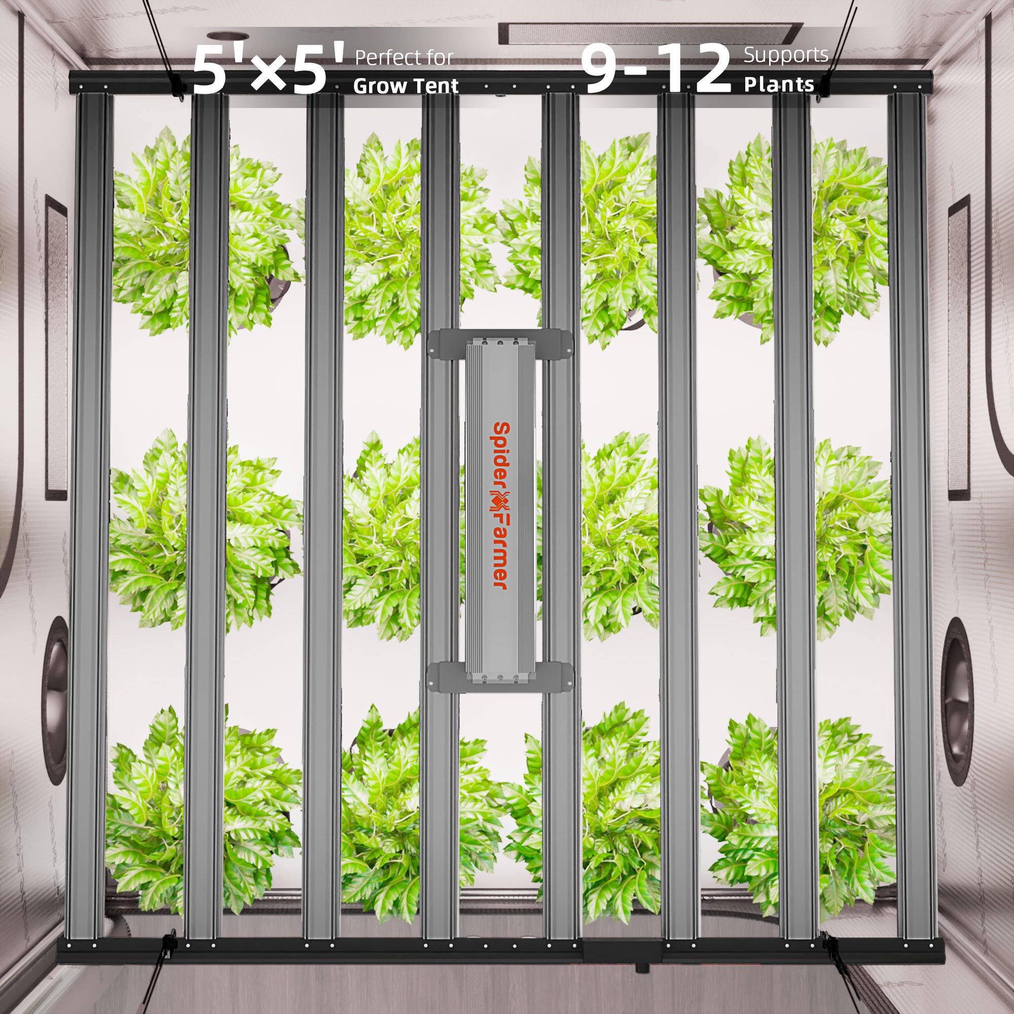 Spider Farmer Komplettset 300×150×200 cm – 2× G1000W mit GGS Controller