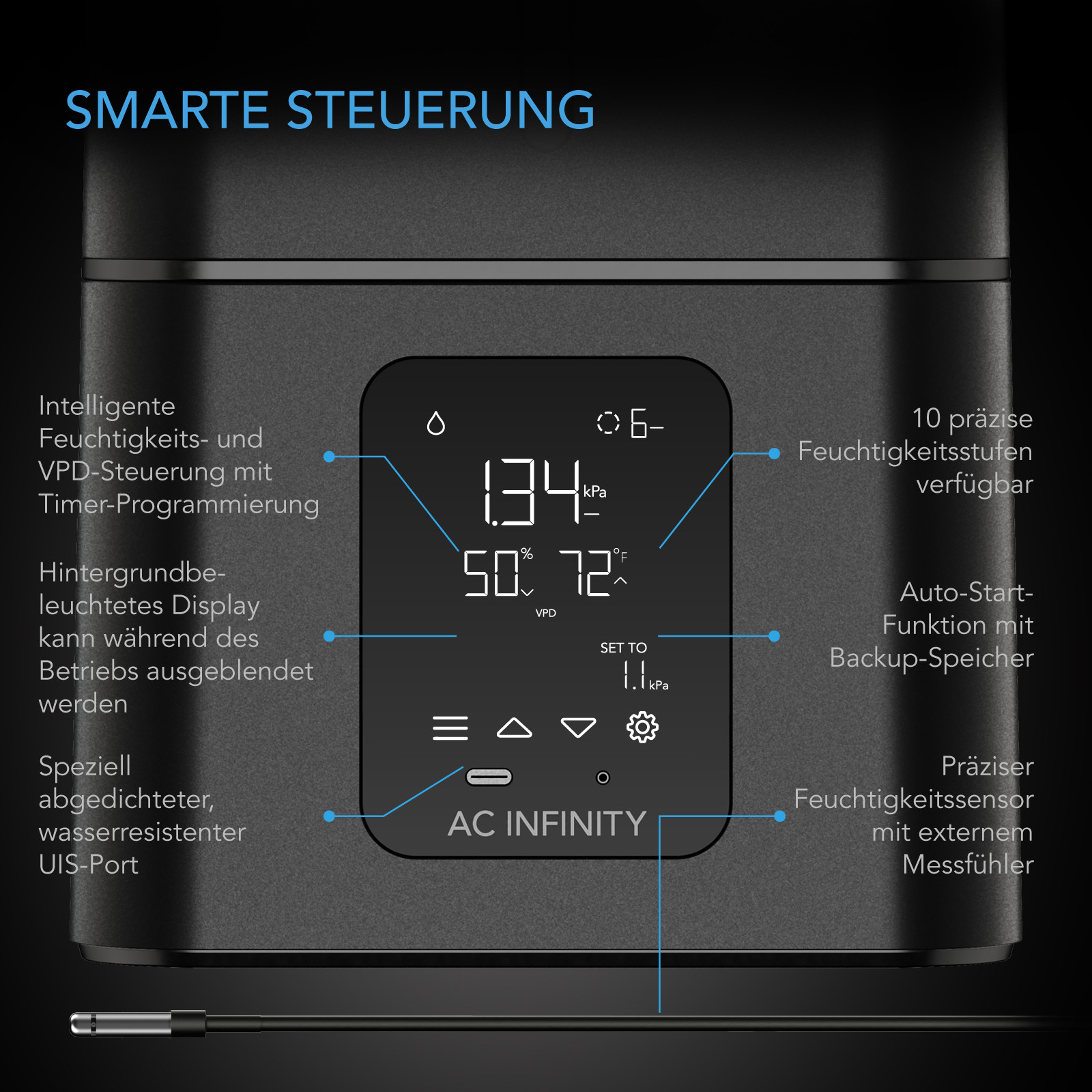 AC Infinity CLOUDFORGE T7 Gen 2 Luftbefeuchter 15 Liter
