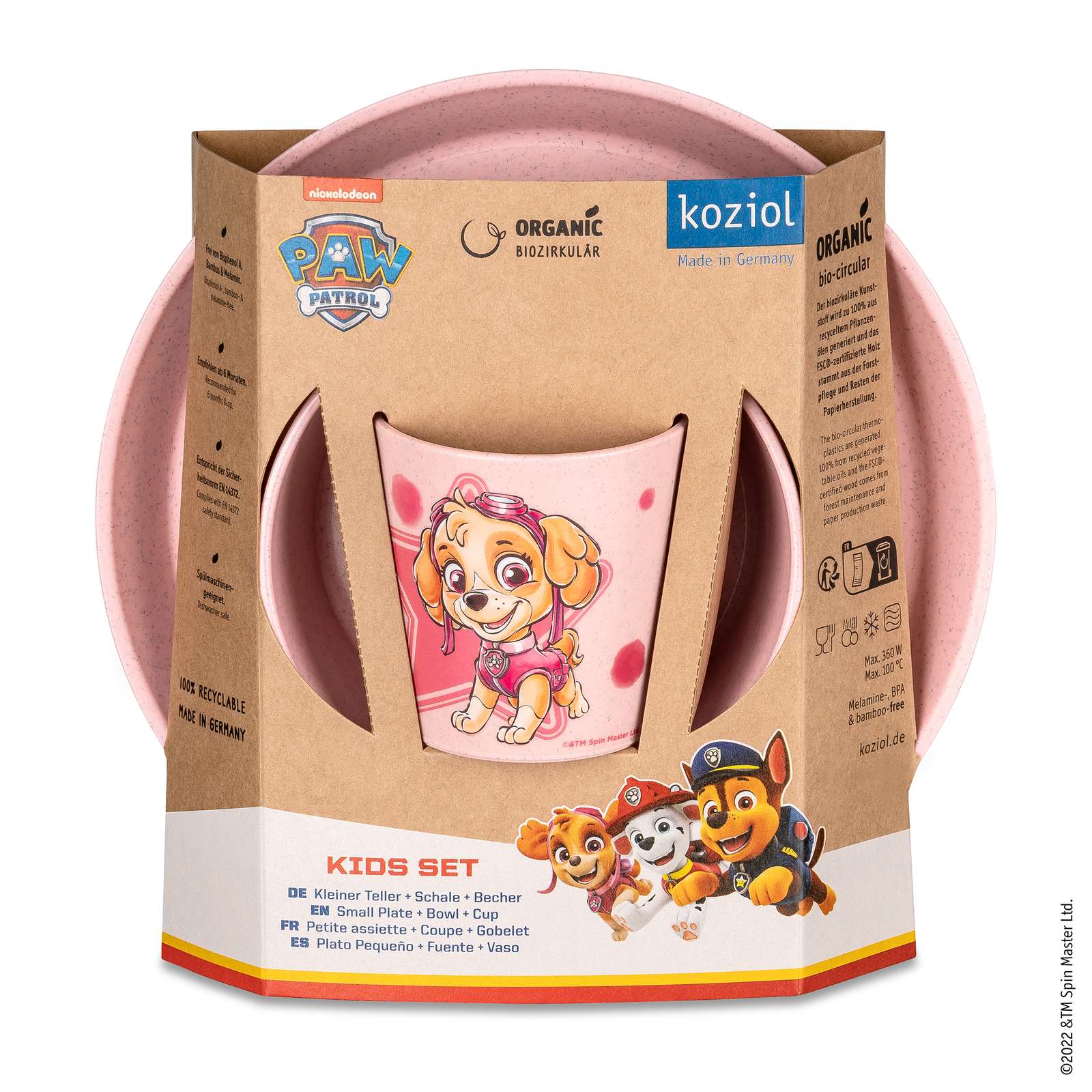 Koziol CONNECT PAW PATROL Kleiner Teller + Schale + Becher 3er-Set 8042715