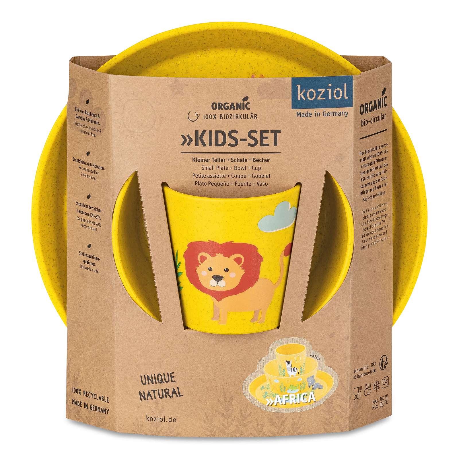 Koziol CONNECT AFRICA kleiner Teller + Schale + Becher 3er-Set 1428681