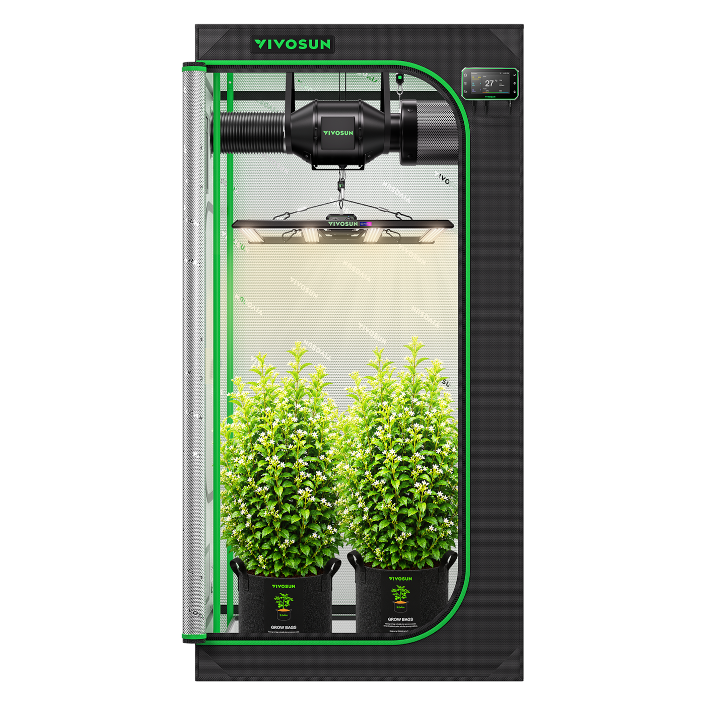 VIVOSUN Smart Growbox Komplettset 100x100x180 cm mit LumaLight 320W und GrowHub E42A+