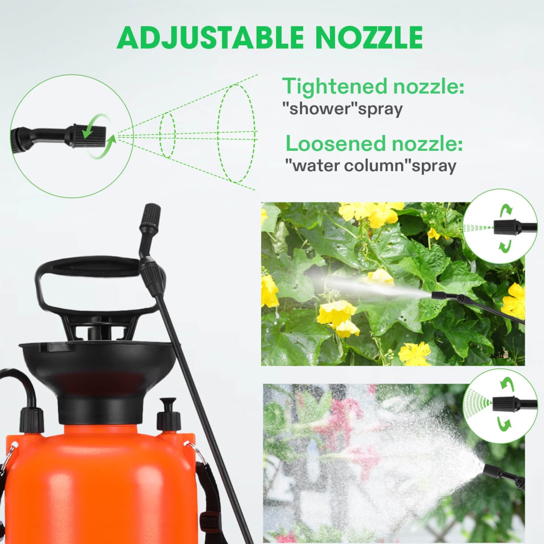 VIVOSUN Pumpendrucksprüher mit verstellbarer Düse 3 Liter