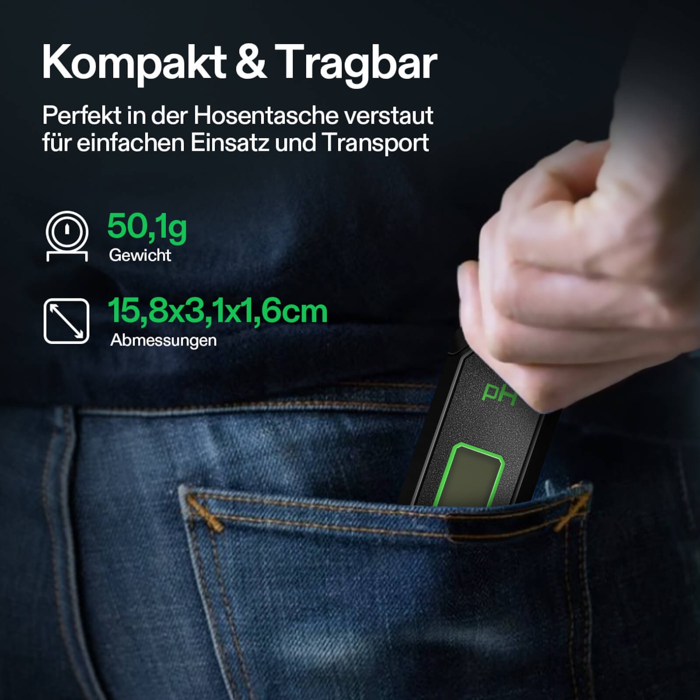VIVOSUN pH-Tester zur Prüfung von Trinkwasser mit optimalem pH-Wert zwischen 6,5 und 8,5