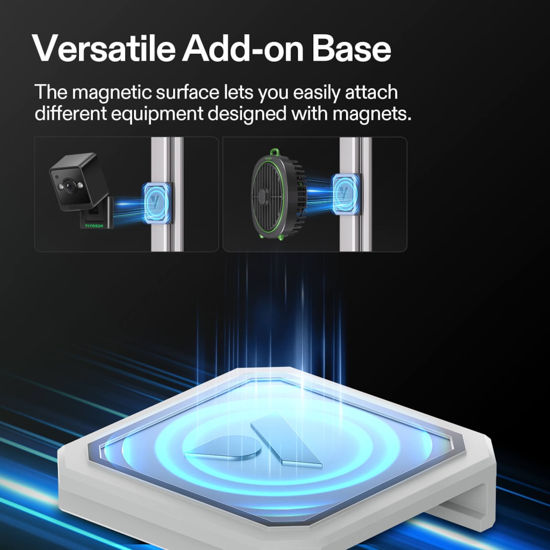 VIVOSUN Zusatzsockel und Magnethaken für VGrow Smart – 4er Set