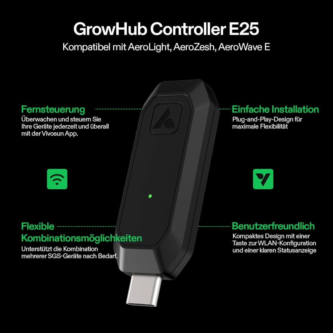 VIVOSUN GrowHub E25 WLAN-Controller für Growzelte