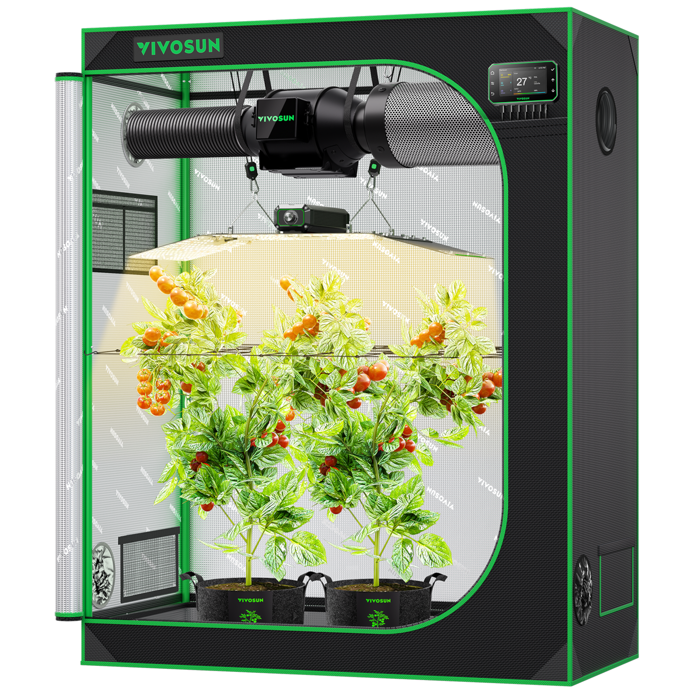 VIVOSUN Smart Growbox Komplettset 120x60x150 cm mit LumaLight 200W und GrowHub E42A+