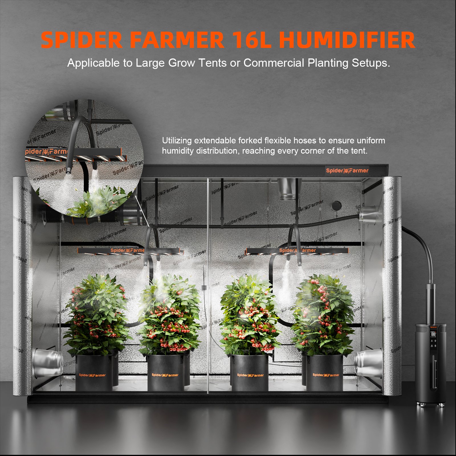 Spider Farmer Luftbefeuchter 16 L – 4 Nebelstufen