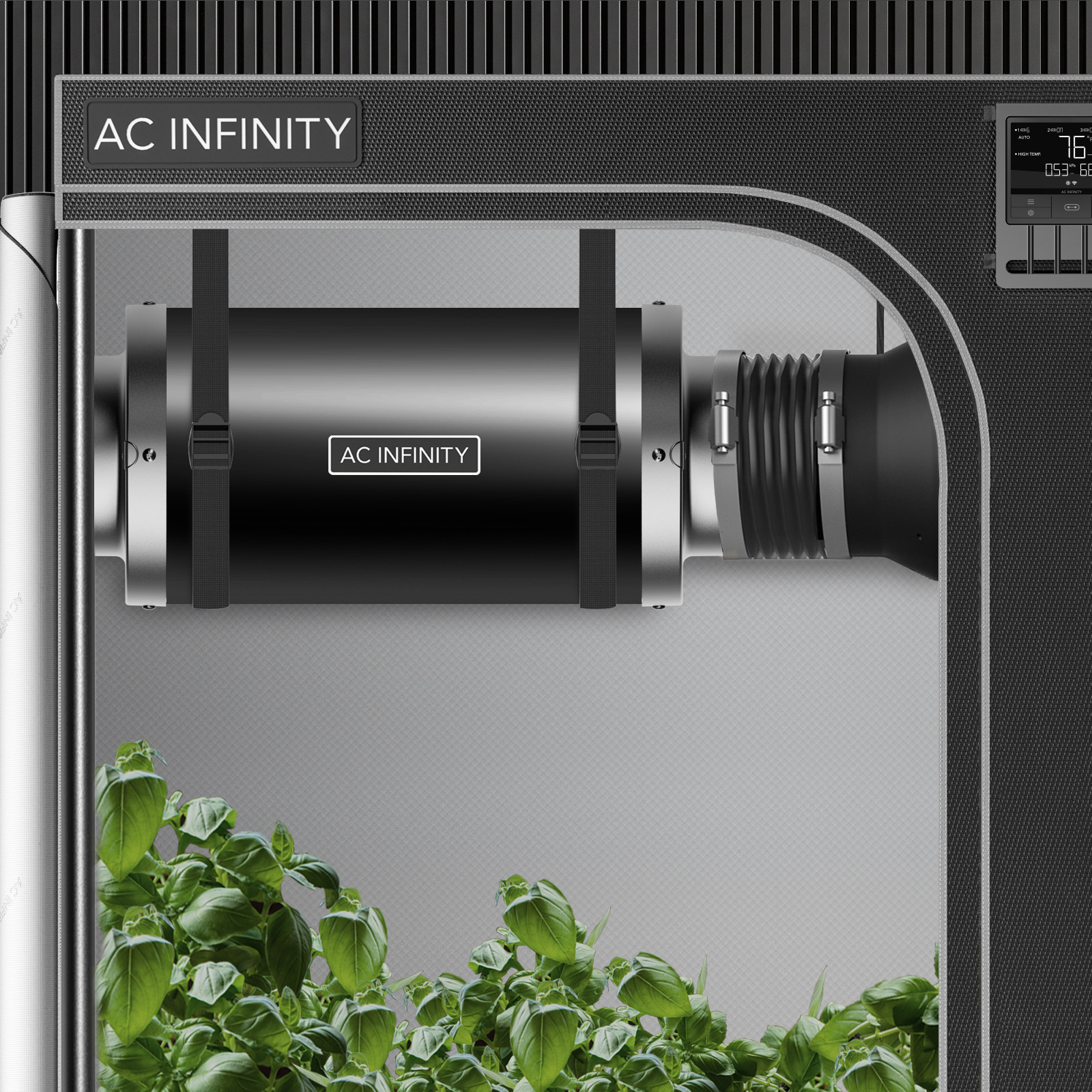 AC Infinity Rohrschalldämpfer 200 mm im Growzelt