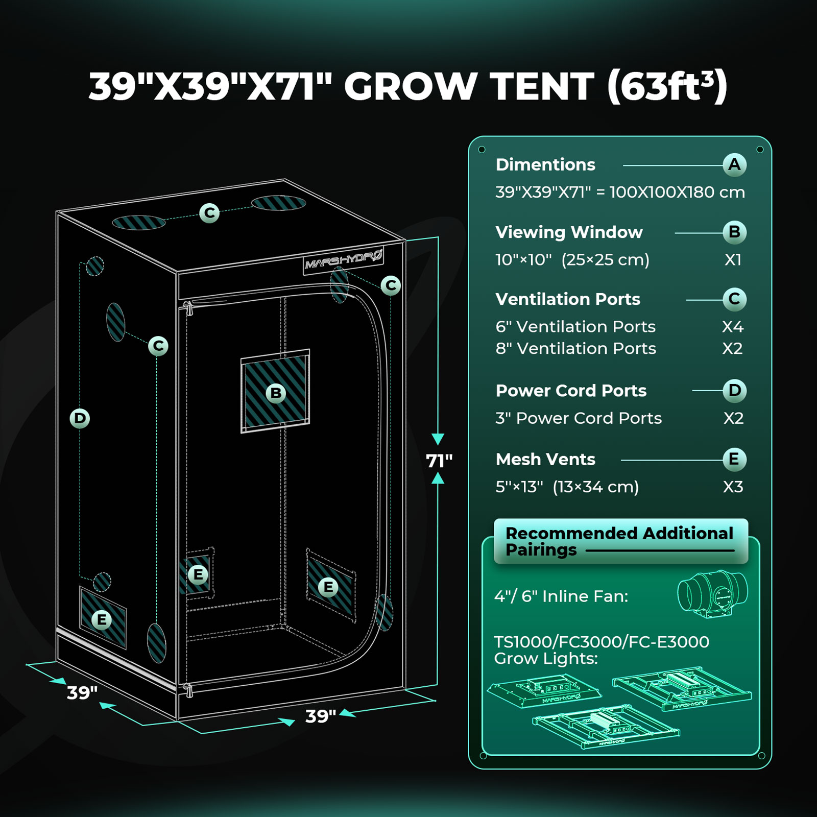 Mars Hydro Growbox 100x100x180 cm