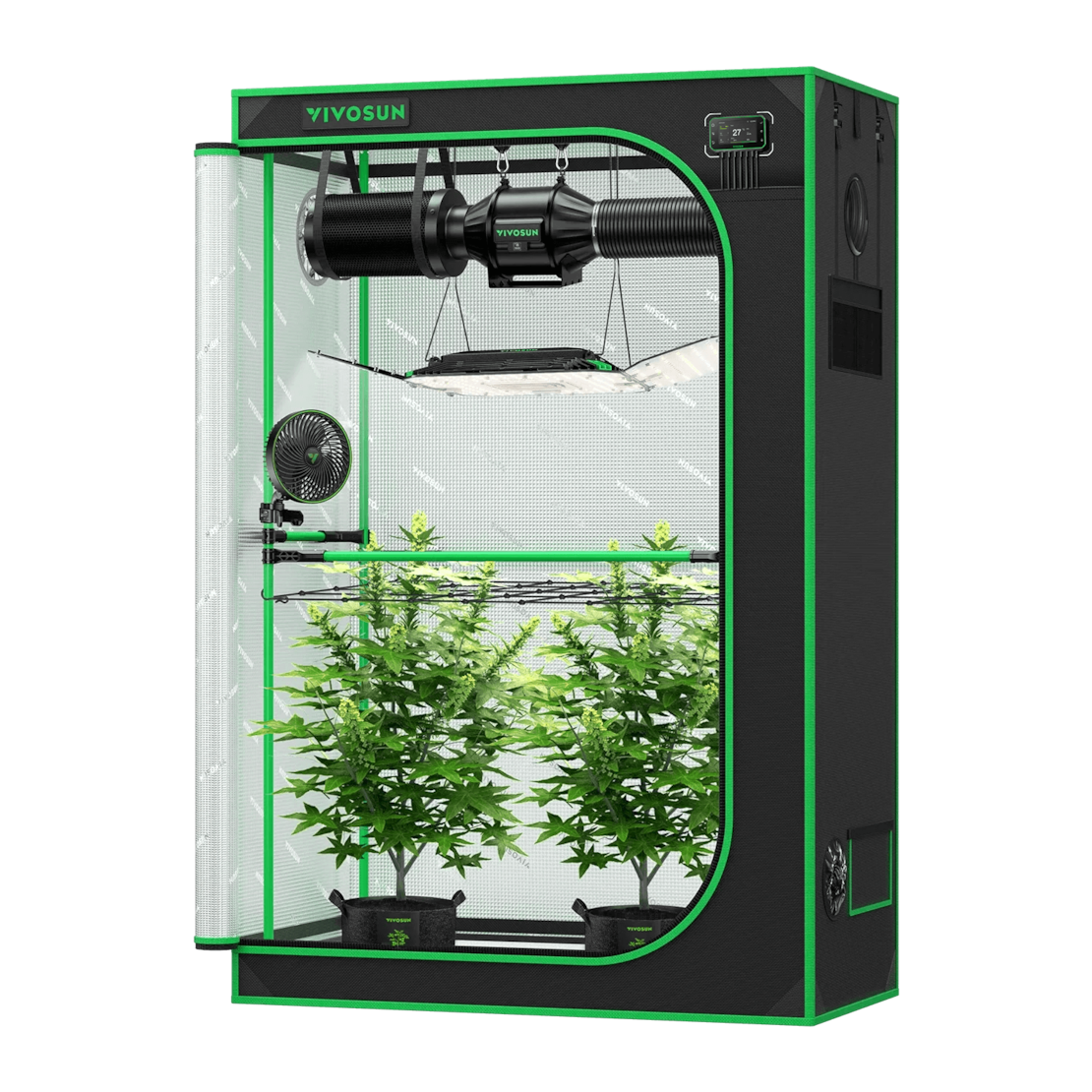 VIVOSUN Smart Growbox Komplettset Pro 60x120x180 cm mit AeroLight Wing 200W und E42A+ Controller
