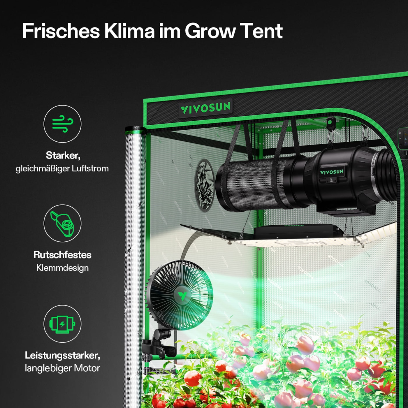 VIVOSUN AeroWave A6 Clip-Ventilator Ø 15 cm 2 Stück