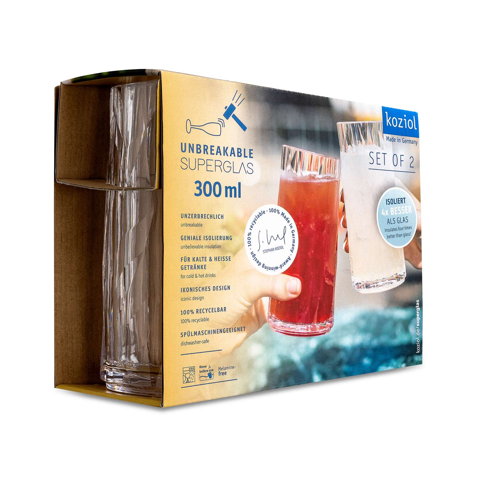 Koziol CLUB No. 8 Superglas 300ml 2er-Set 4415535
