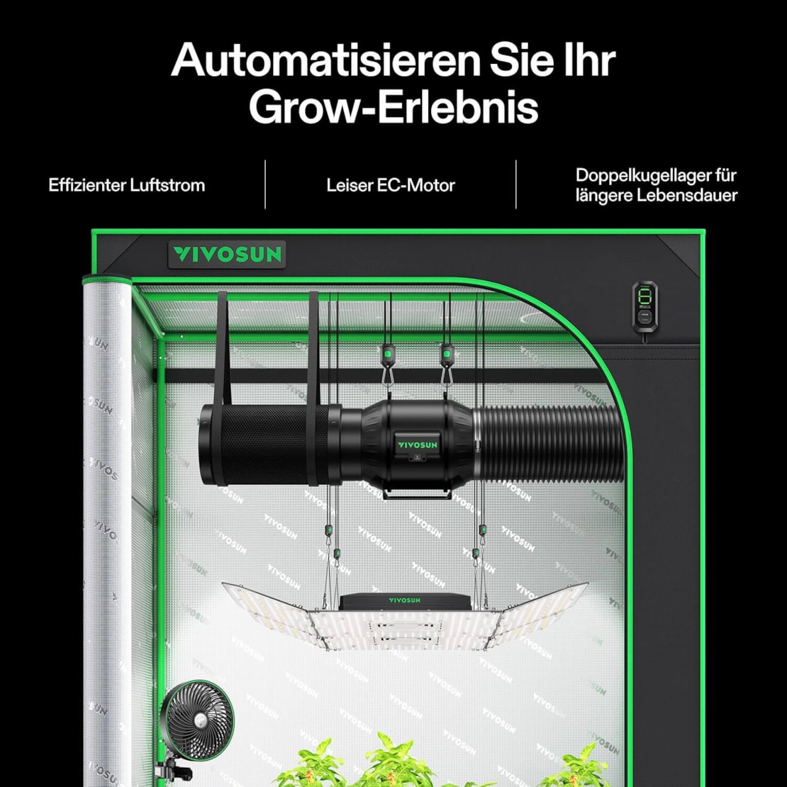 VIVOSUN AeroZesh T6 Smart Luftfiltration Kit 15 cm mit E12-Geschwindigkeitsregler