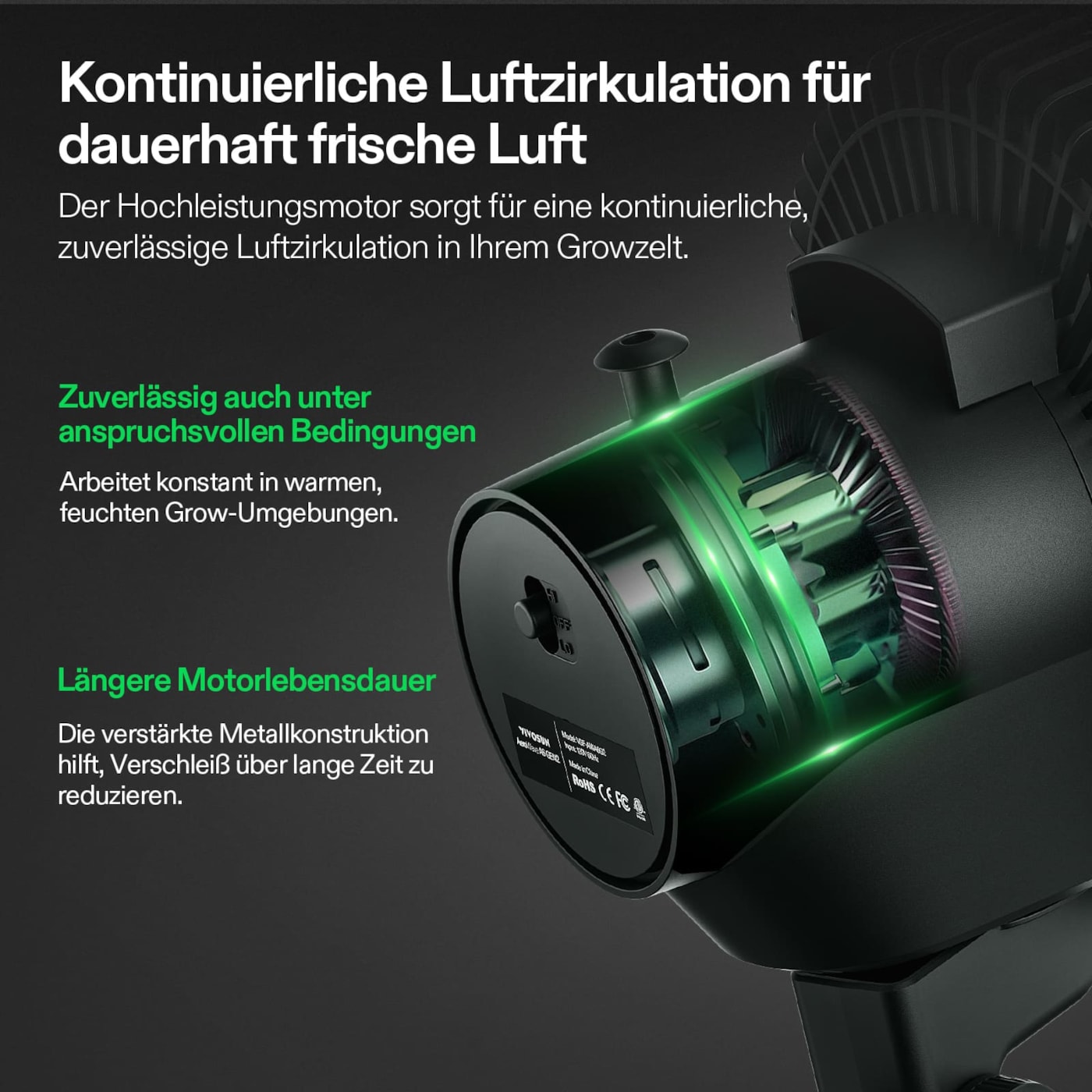 VIVOSUN AeroWave A6 Clip-Ventilator Ø 15 cm 2 Stück