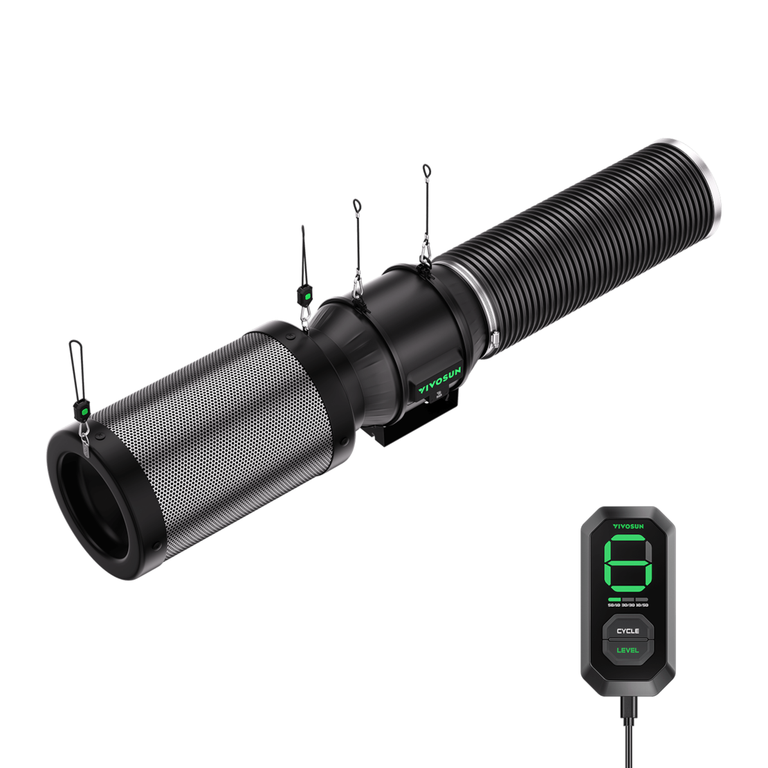 VIVOSUN AeroZesh T6 Smart Luftfiltration Kit 15 cm mit E12-Geschwindigkeitsregler